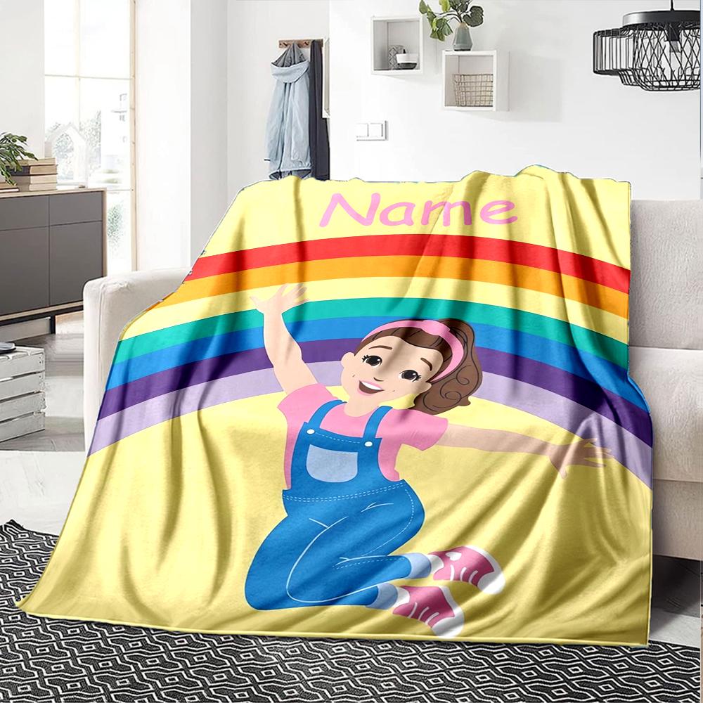 Nome Personalizzato Sig.ra. Coperta Stampata Tema Rachel - Perfetta per Divano, Letto, Viaggio e Uso Esterno | Lavabile in Lavatrice, Accogliente e Durevole.