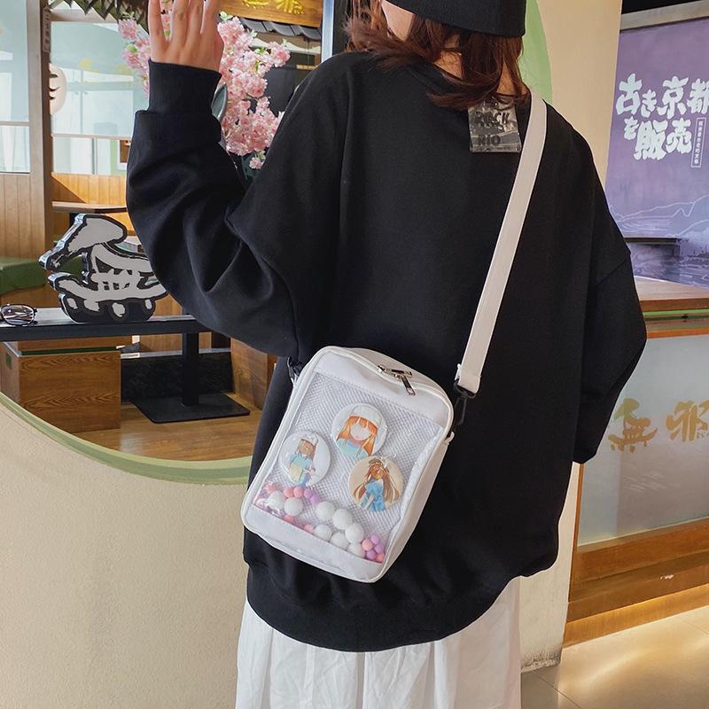 Mini Crossbody Bags for Women Cute PVC Transparent Small Clear Pink Ita Bag Black White Women's Shoulder Purse Handbag
