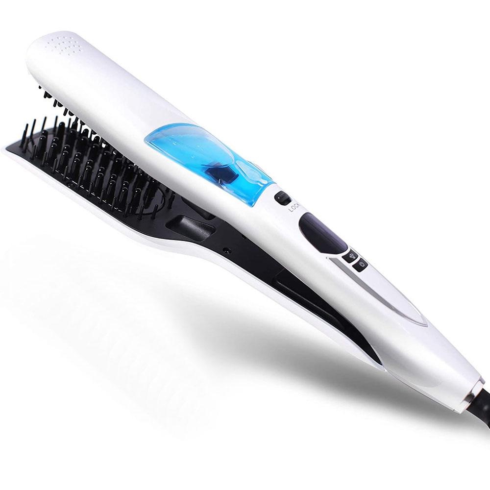 Professional Steam Straightener Brush Salon Wet Dry Fast Ionic Steampod Flat Iron Hair Straightener