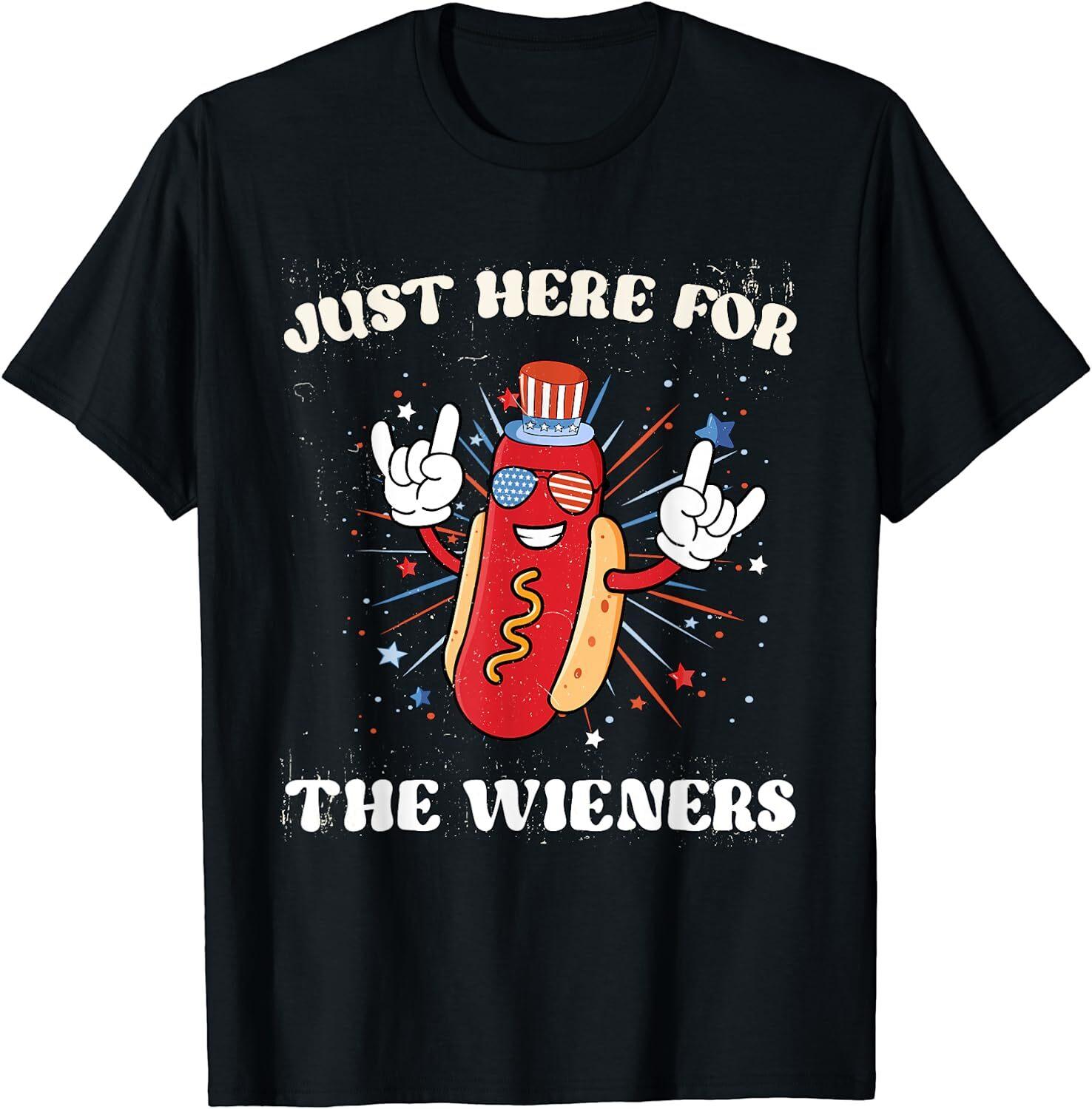 I m Just Here For The Wieners 4th of July Food Gift Unisex T-Shirt S разноцветный