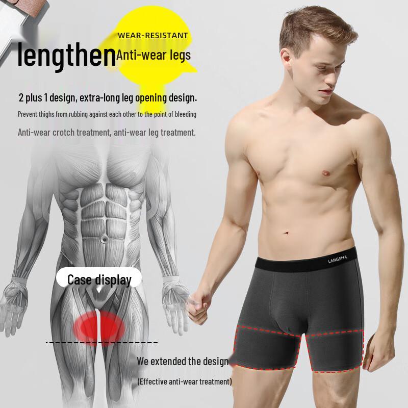 LANSANA Men's 7A Antibacterial Sports Boxer Briefs (3-Pack)