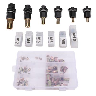 Manual Electric Rivet Tool Set M10 M8 M6 M5 M4 M3 Riveting Tool Adapters and Nuts for Furniture Industrial Use