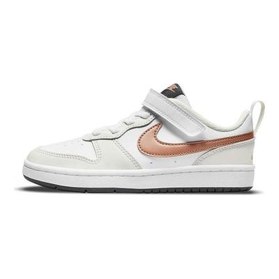Court Borough Low 2 PS White Metallic Red Bronze Kids Sneakers Summit-White Dark-Smoke-Grey BQ5451-116