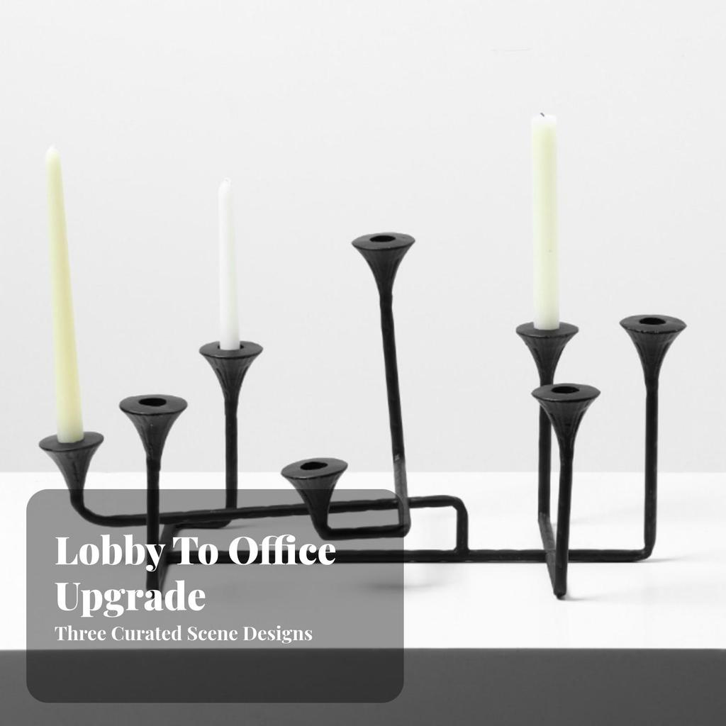 Metal Candlestick Holder Abstract Geometric Candle Elegant for Entryway