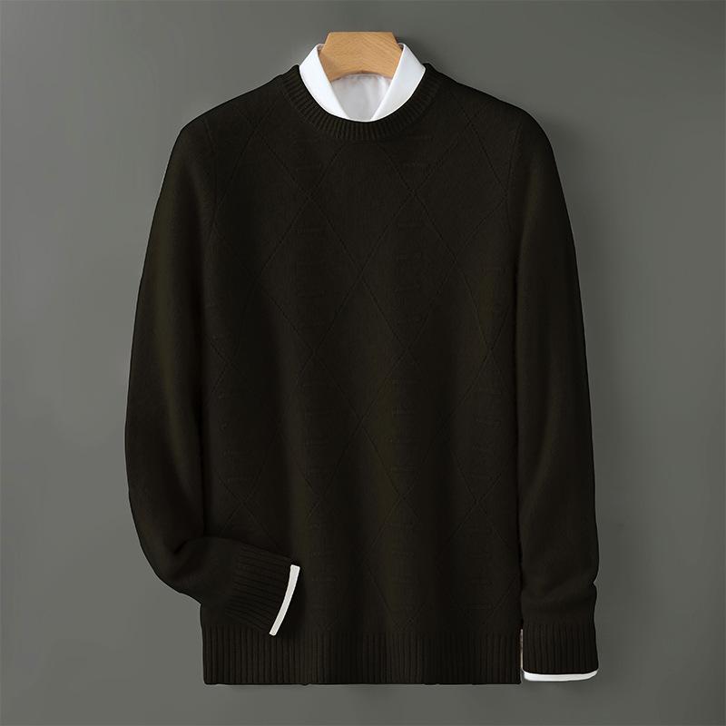 

Men s Autumn/Winter Double-Strand 100% Pure Wool Soft Half-High Collar Loose Knit Pullover Sweater XXXL