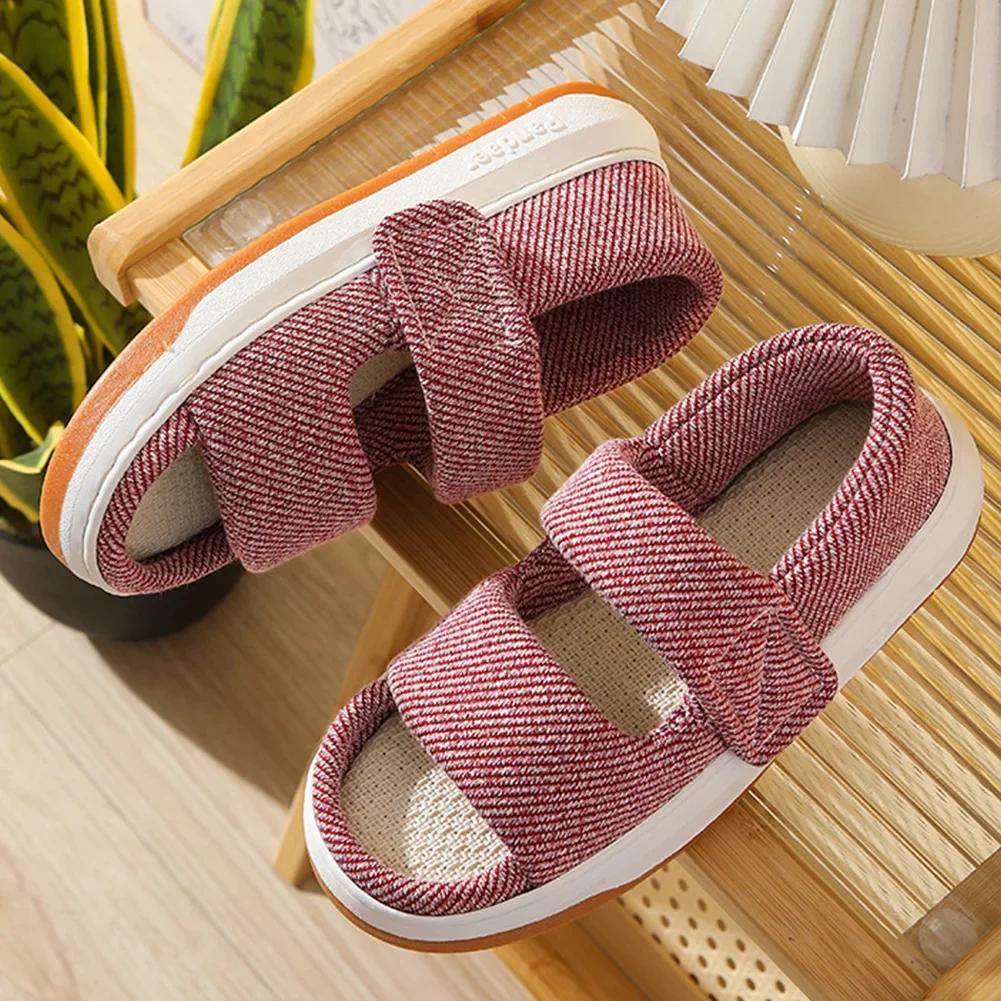 Fashion Summer Home Slippers Thick-soled Sandals Double Straps Wide Sandals Do Not Slip Comfortable Walking Sandals for Men and Women