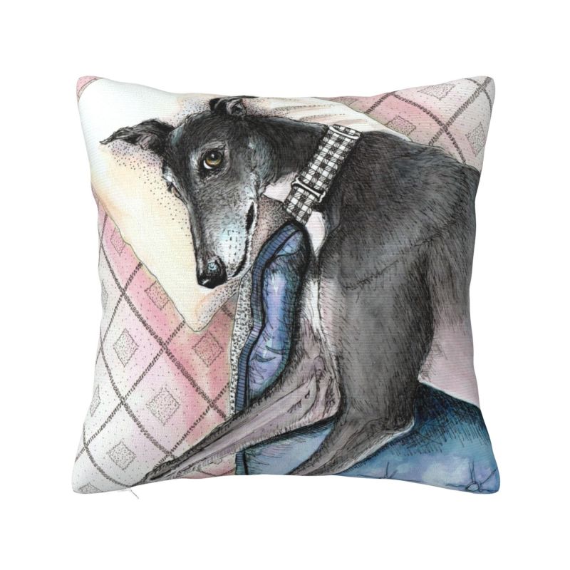 Greyhound Semaphore Nordic Throw Pillow Cover Decoration Whippet Sighthound Dog Car Cushion