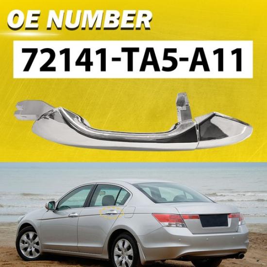 4X Front Right Rear Left Exterior Door Handle Chrome For 2008-2012 Honda Accord