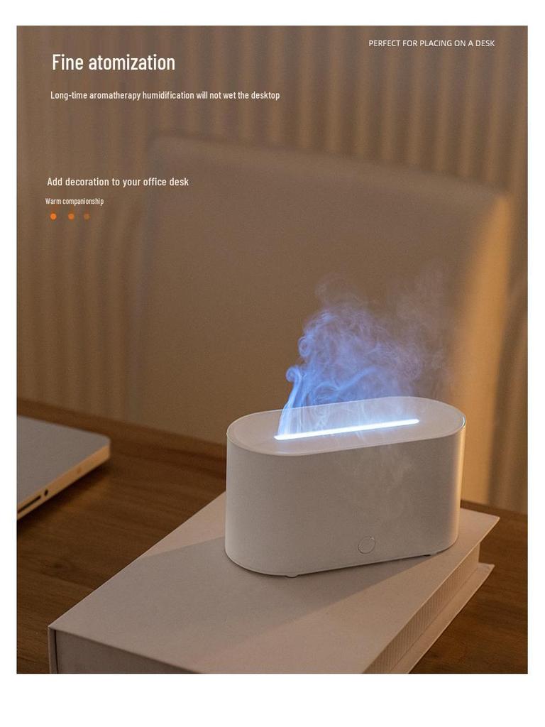 New Ultrasonic Aroma Diffuser with Seven-Color Flame Light for Home and Office