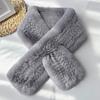 Otter Rabbit Scarf Women's Temperament Versatile Cute Neck Pad Thickened Warm Scarf Reversible Real Wool Woven Fur Collar