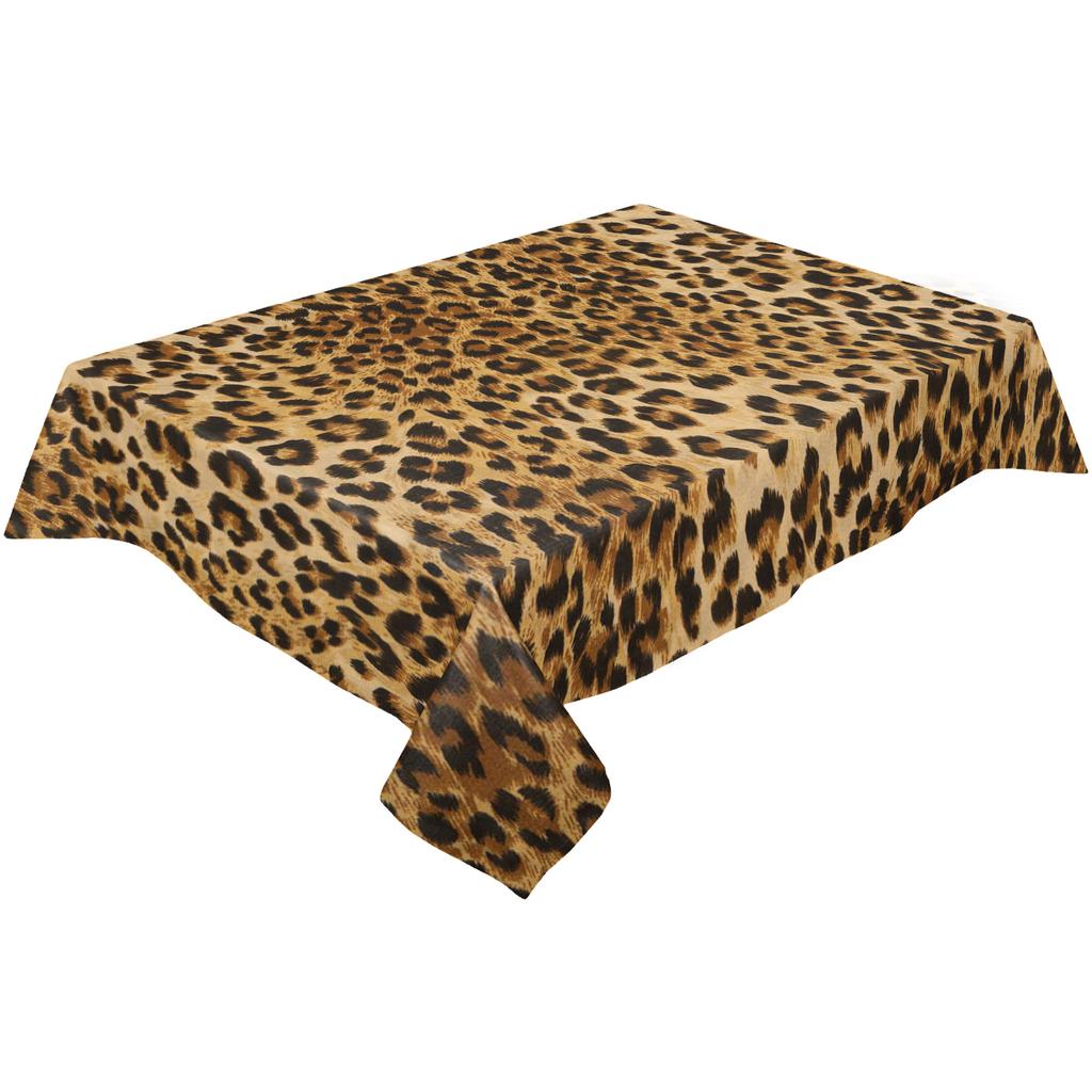 Animal Leopard Vintage Waterproof Tablecloth Rectangular Table Cloth Dining Coffee Table Cover Kitchen Decor