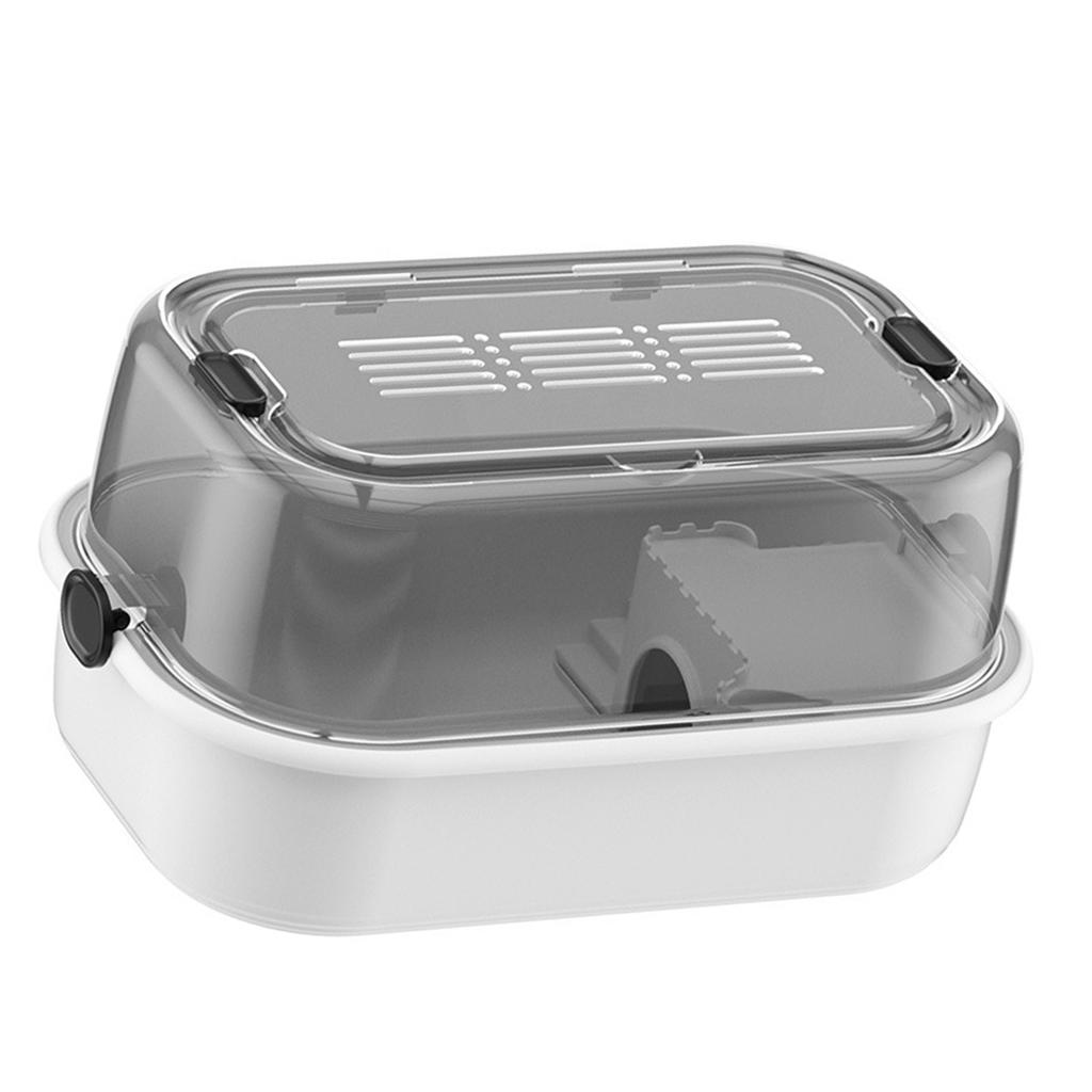 Large Indoor Hamster Habitat Cage with Ventilated Clear Cover PP Pet Villa Playground for Small Animal Pet Supply