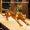 Lucky Leopard Decor Ornament for Office Living Room TV Wine Cabinet Decoration Opening Gift Leopard Mascot Home Decor Figurine