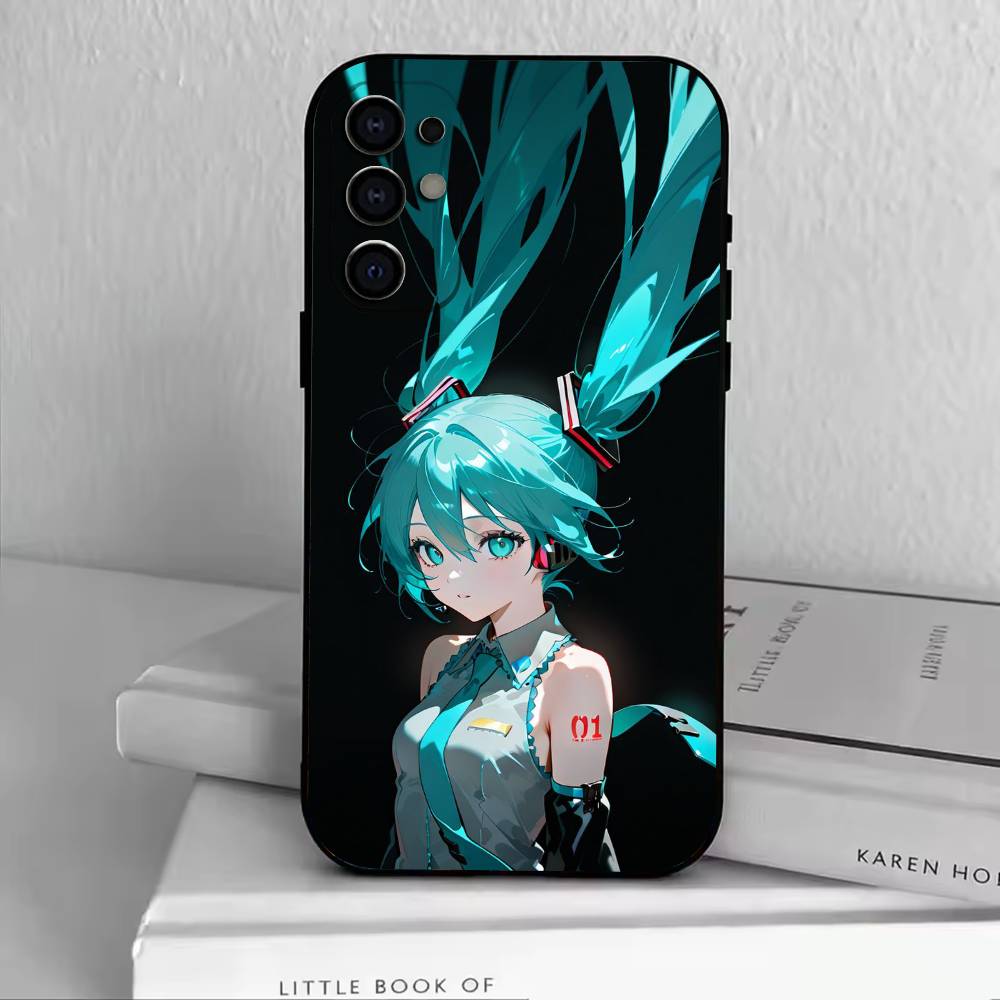 AM-Anime MIKU  Phone Case Black Silicone Soft For Samsung S25,S24,S21,S22,S23,S30,Ultra,S20,Plus,Fe,Lite