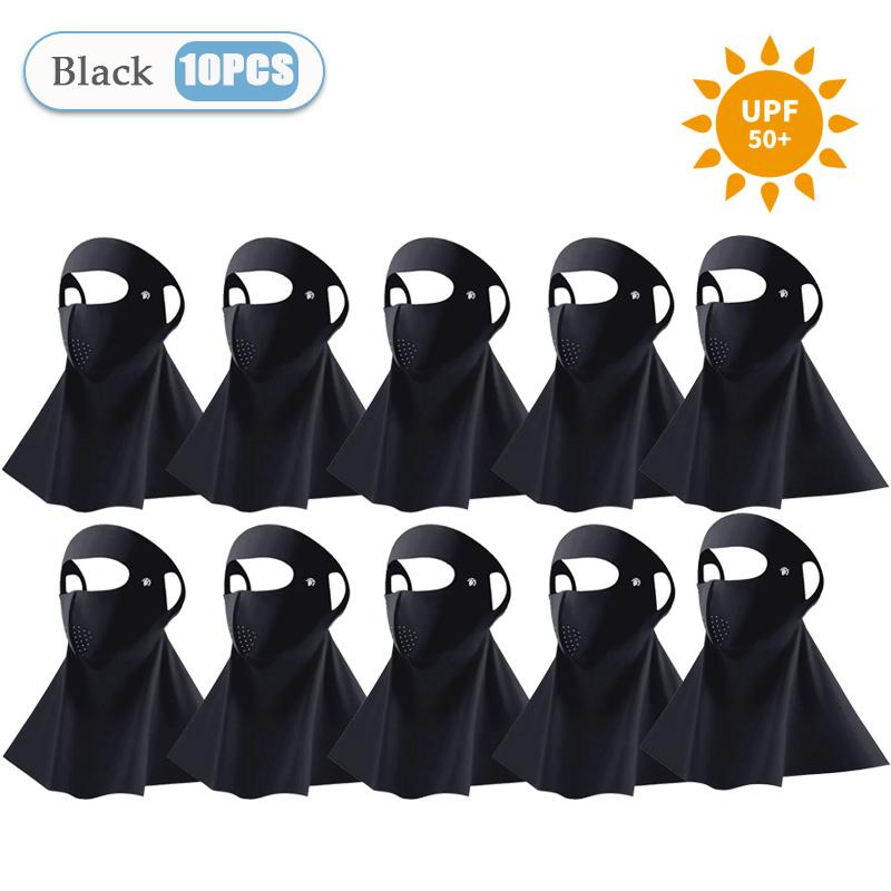 1-10PCS 3D Ice Silk Sun Face Mask Women UV Protection Cooling Breathable Dustproof Balaclava for Outdoor Sports Cycling