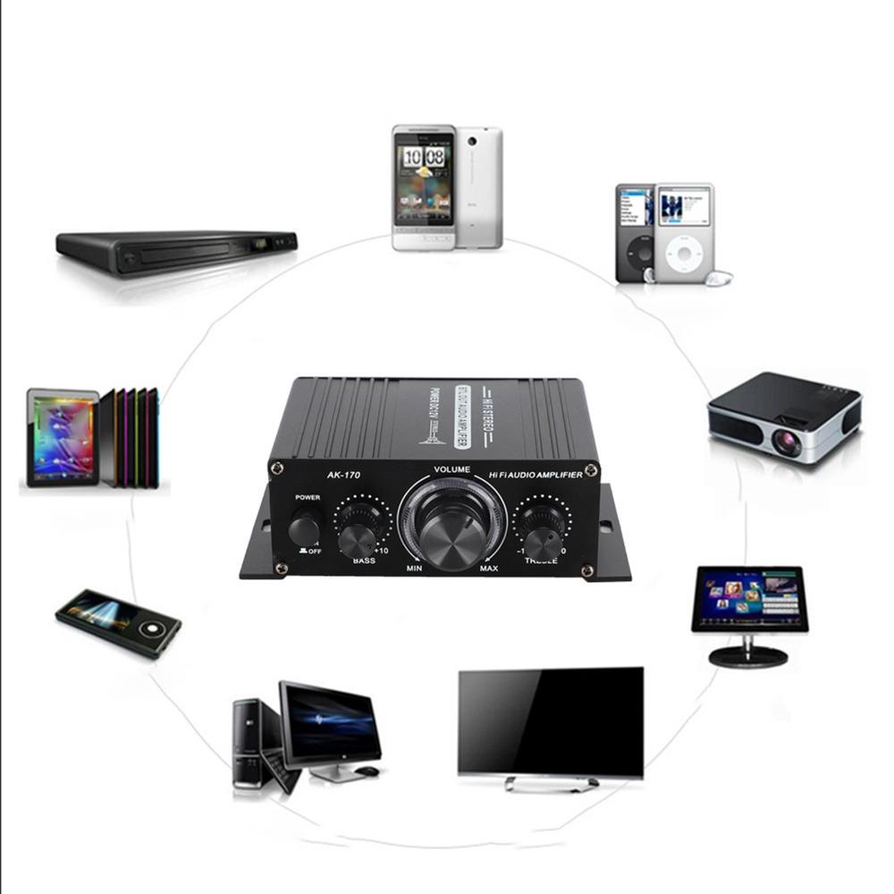 20w+20W Audio Amplifier 47K Resolution Stereo Amplifier Durable Mini Power Amplifier  Car Stereo