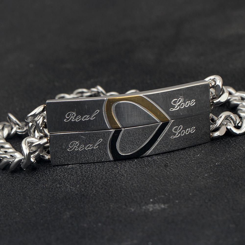 Heart-to-Heart Stainless Steel Couple Bracelet - Qixi Valentine's Day Gift