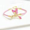 Hot Sale Zircon Hummingbird Leather Rope Braided Bird Bracelet New Fashion for Women Girls Daily Party Wear Gold-Plated Jewelry