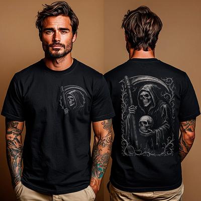 Grim Reaper T-Shirt Gothic Gift, Vintage Metal Art, Occult Skeleton Death Tee, Heavy Metal Shirt, Dark Aesthetic Gift, Unisex Shirt