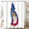 Wolf Shower Curtain Abstract Animal Art Nature Forest Decor Bathroom Set Waterproof Modern Home Decor Gift
