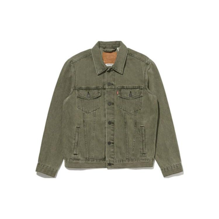 Levi's Uomo Verde Giacca Monocolore Monopetto Aderente Manica Lunga Giacche 72334-0415 Cm