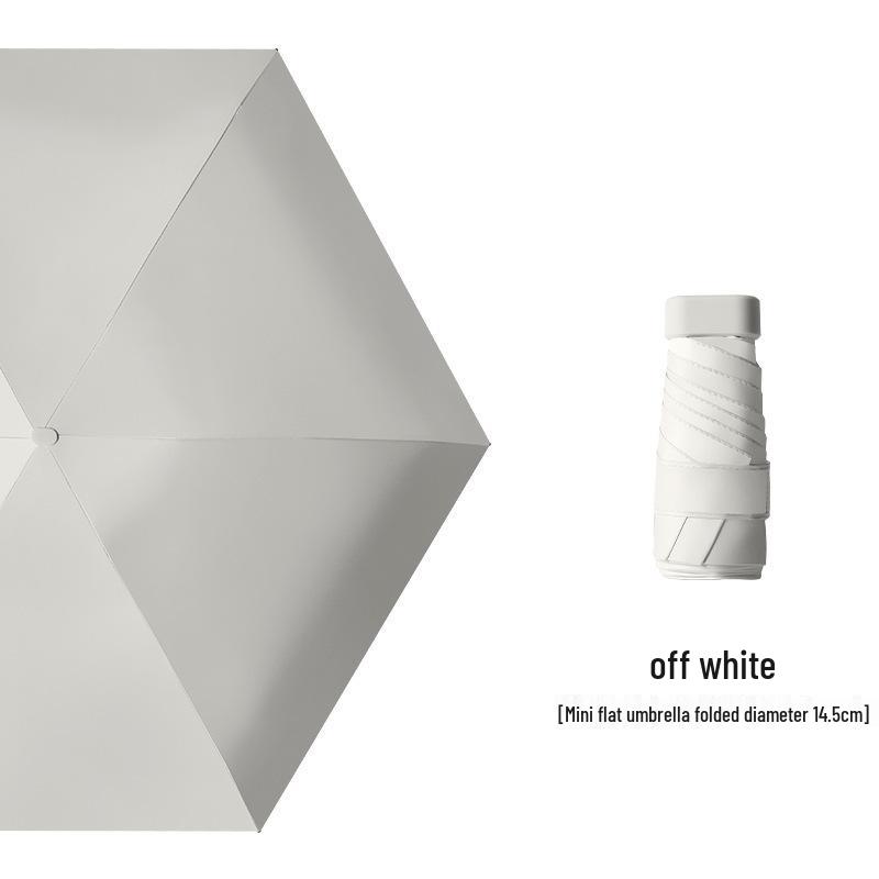 Compact Dual-Use Sun Protection Umbrella - Anti-UV Black Glue, Portable for Rain or Shine