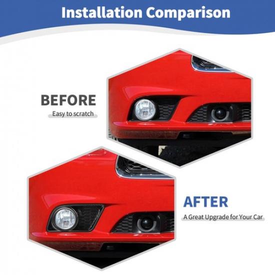 Carbon Fiber 2x Front Fog Light Lamp Cover Trims Set for Dodge Charger 2011-2014