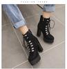 Belt Buckle Ankle Boots - High Platform Cross - Tied Zip, Office Lady Autumn Street Style Plus Size