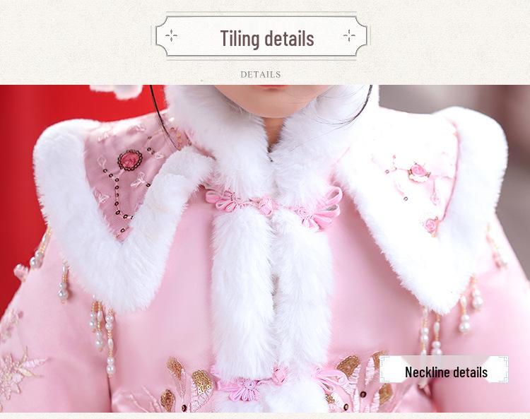 Winter 2025 Girls' Hanfu: New Year's Chinese Tang Suit & Skirt Set