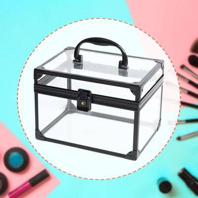 Acryl-Make-up-Box mit Griff, Ausstellungsständer, Tragbares Gehäuse in Kronenform, Etui für Nägel