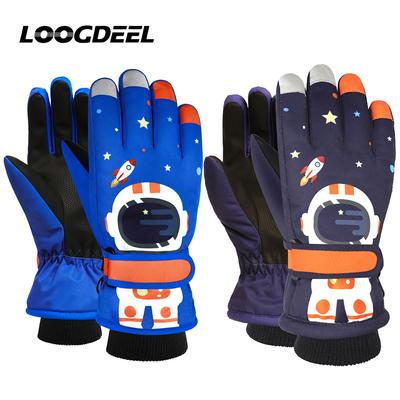 Loogdeel Thicken Waterproof Kids Gloves Snowboard Riding Snow Child Winter Gloves For Boys Girls Winter Children Ski Gloves