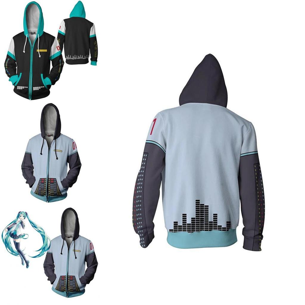 Gemütlicher Anime Hatsune Miku Vocaloid Hoodie mit lebhaftem 3D-Grafikdesign für Komfort