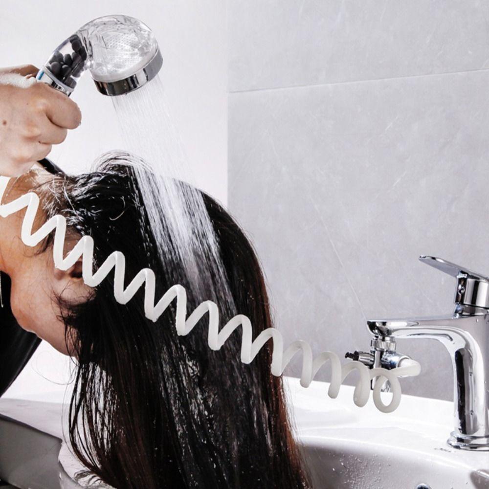 Spring-Shaped Sprayer Bathroom Accessories Tube Faucet Hose Shower Hose Extension Pipe Water Pipe