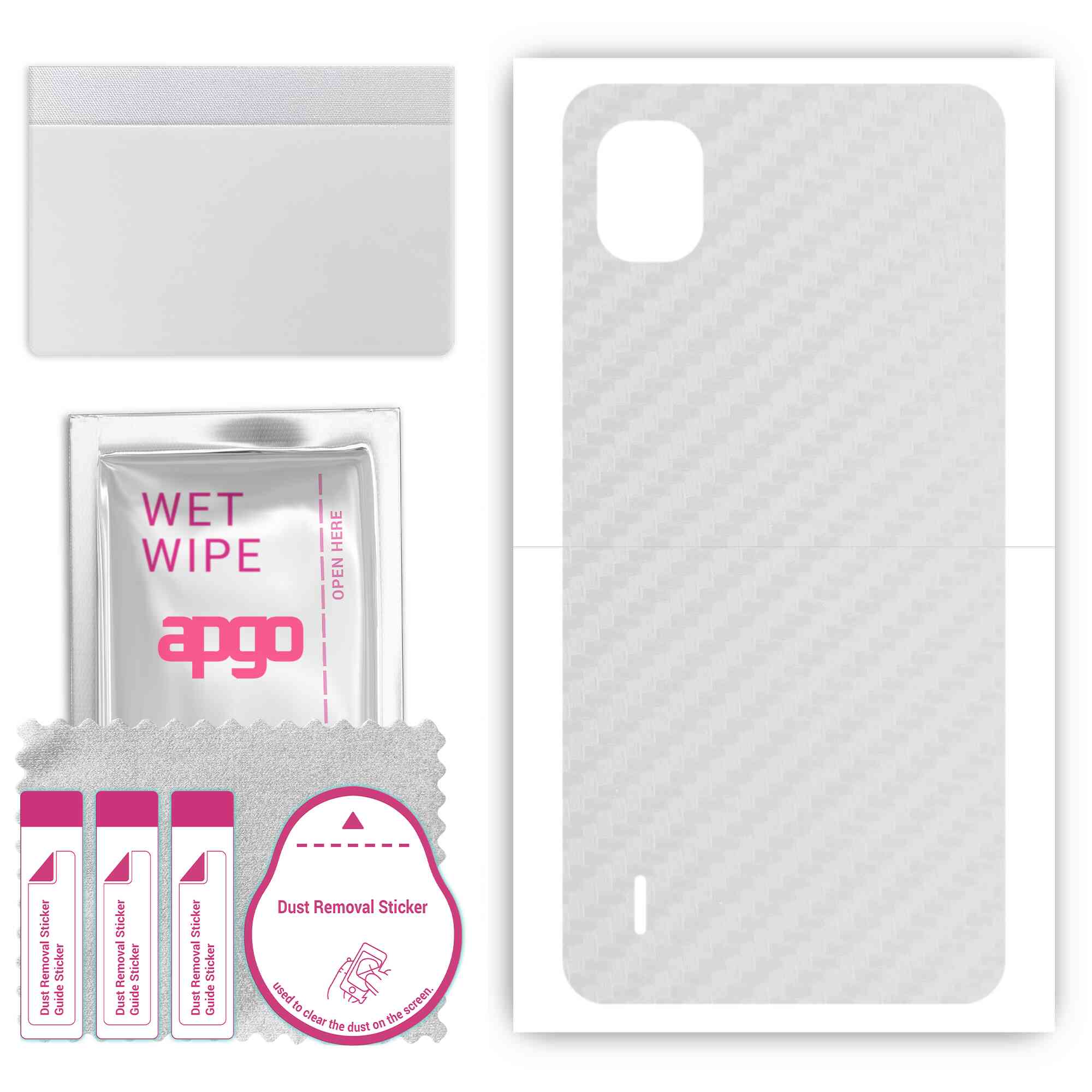 

Apgo Protective Skin Sticker for the back compatible with Nokia C2 2ND Edition, Wrap Film, Foil, Vinyl - Pattern Transparent Carbon