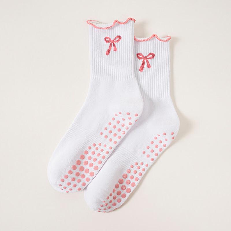 Women s Anti-Slip Pilates Yoga Socks with Lace Bow