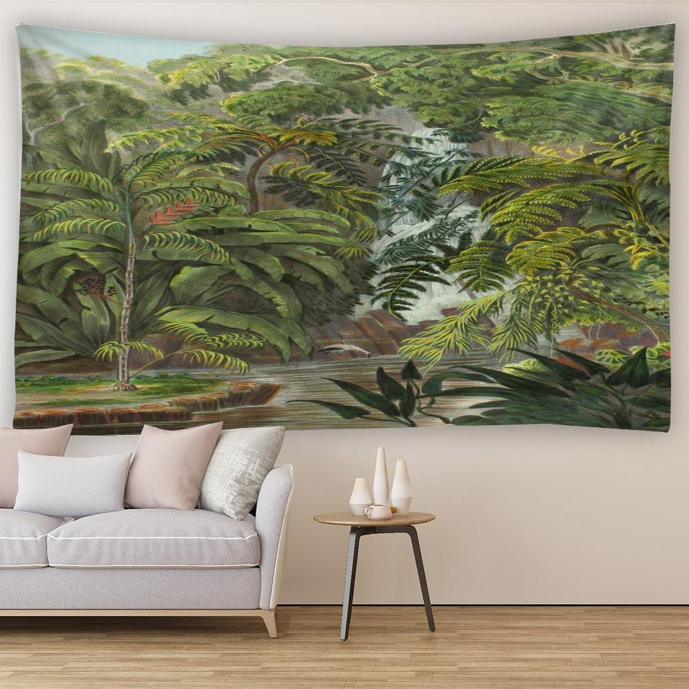Botancial Cactus Tapestry, Tropical Desert Forest Plant Wall Tapestry For Kids Teens Bedroom Living Room Rustic Fashion Artwork
