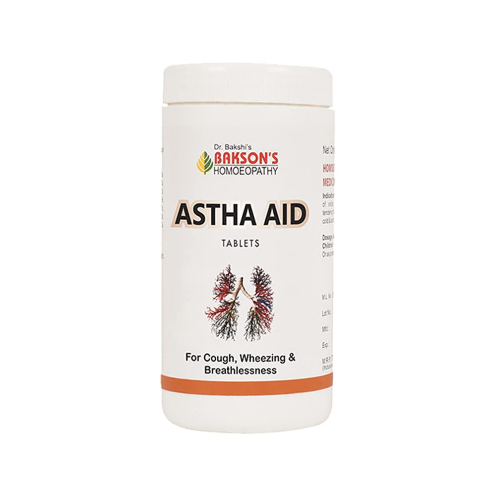 

Dr. Bakshi s Bakson s Astha Aid Tablets For Daily Respiratory Comfort Bronchial Support 200 Count Wellness Care