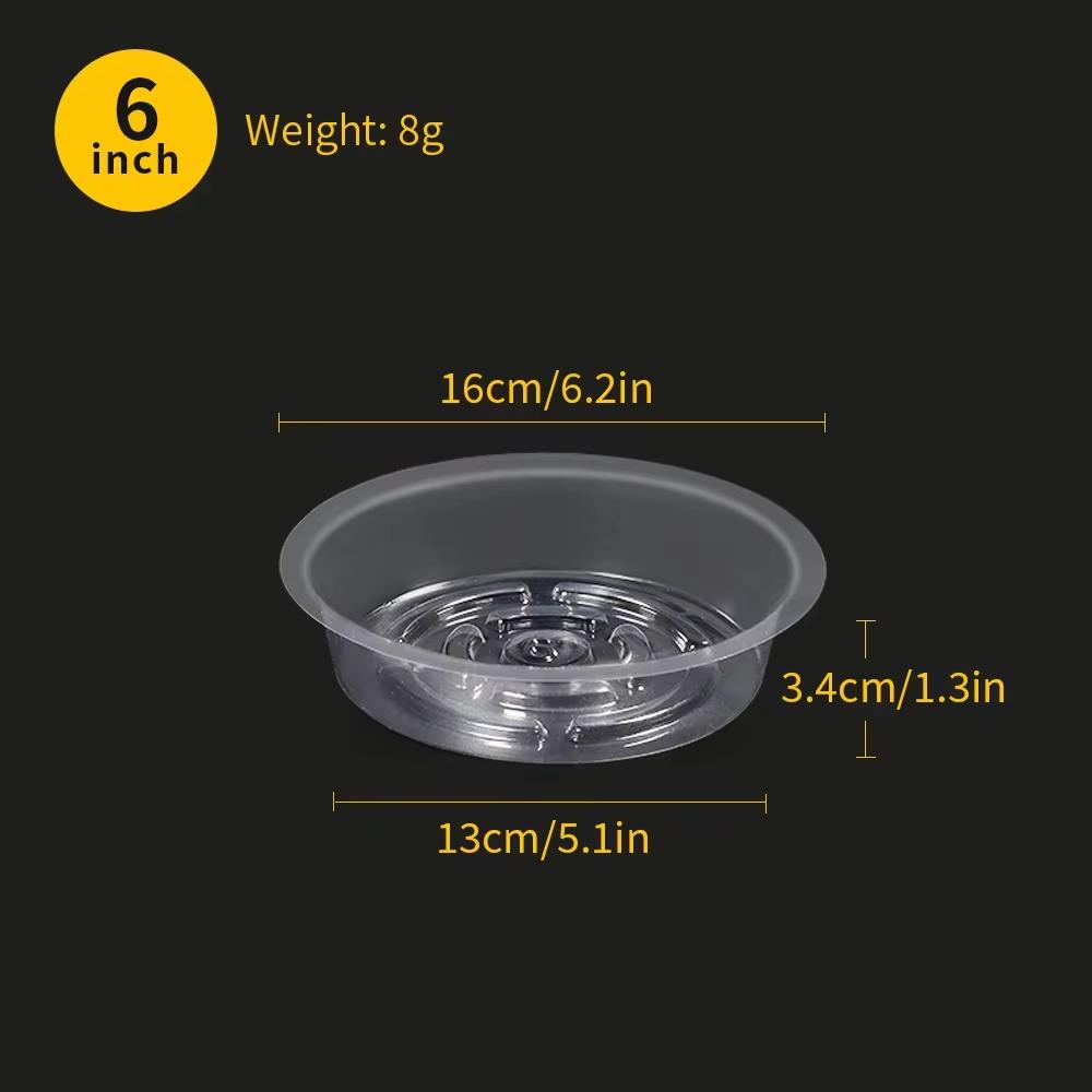 

Transparent Horticultural Plant Pot Base Anti-Slip Circular Household Pot Tray Waterproof Plastic Water Storage Stain Drainage