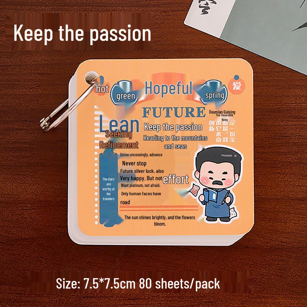 Inspirational Icon Iron Ring Student Notebook - Back-to-School Cartoon Stationery Gift