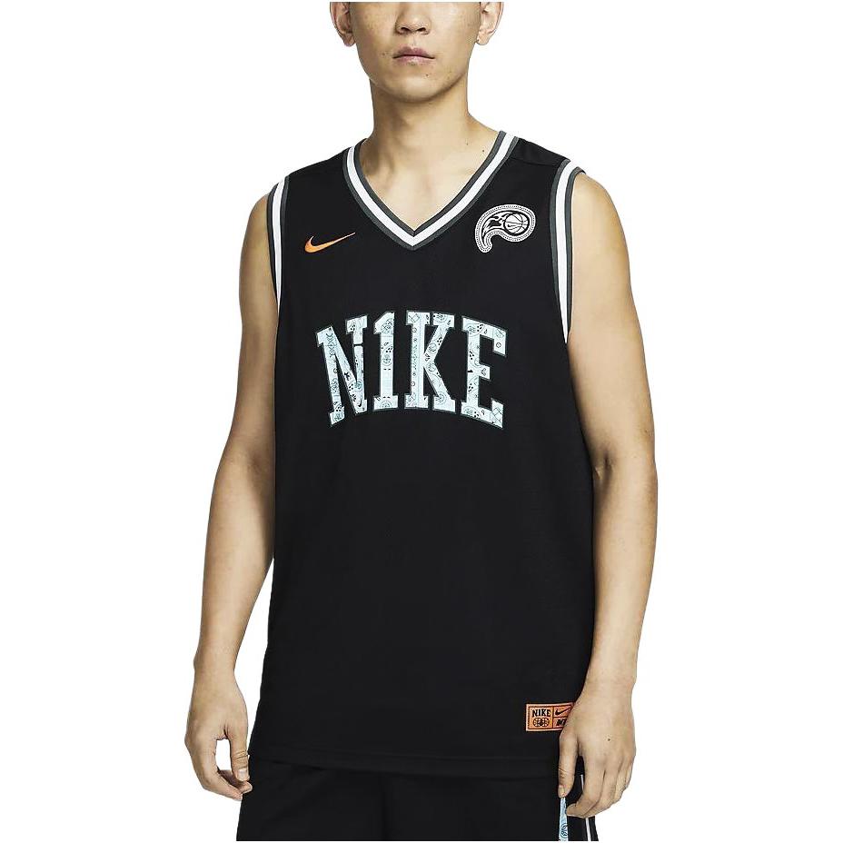 Nike SS23 Basketball Series DNA CHBL Letter Logo V-Neck Quick-Dry Sleeveless Vest Men Tops Black HF6136-010