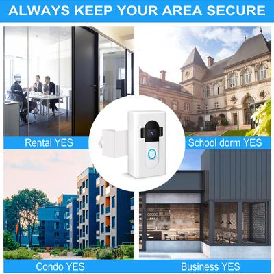No-Drill Mounting Video Doorbell Holder Anti-Theft Doorbell Camera Door Mount for Ring Video Doorbell Easy To Install
