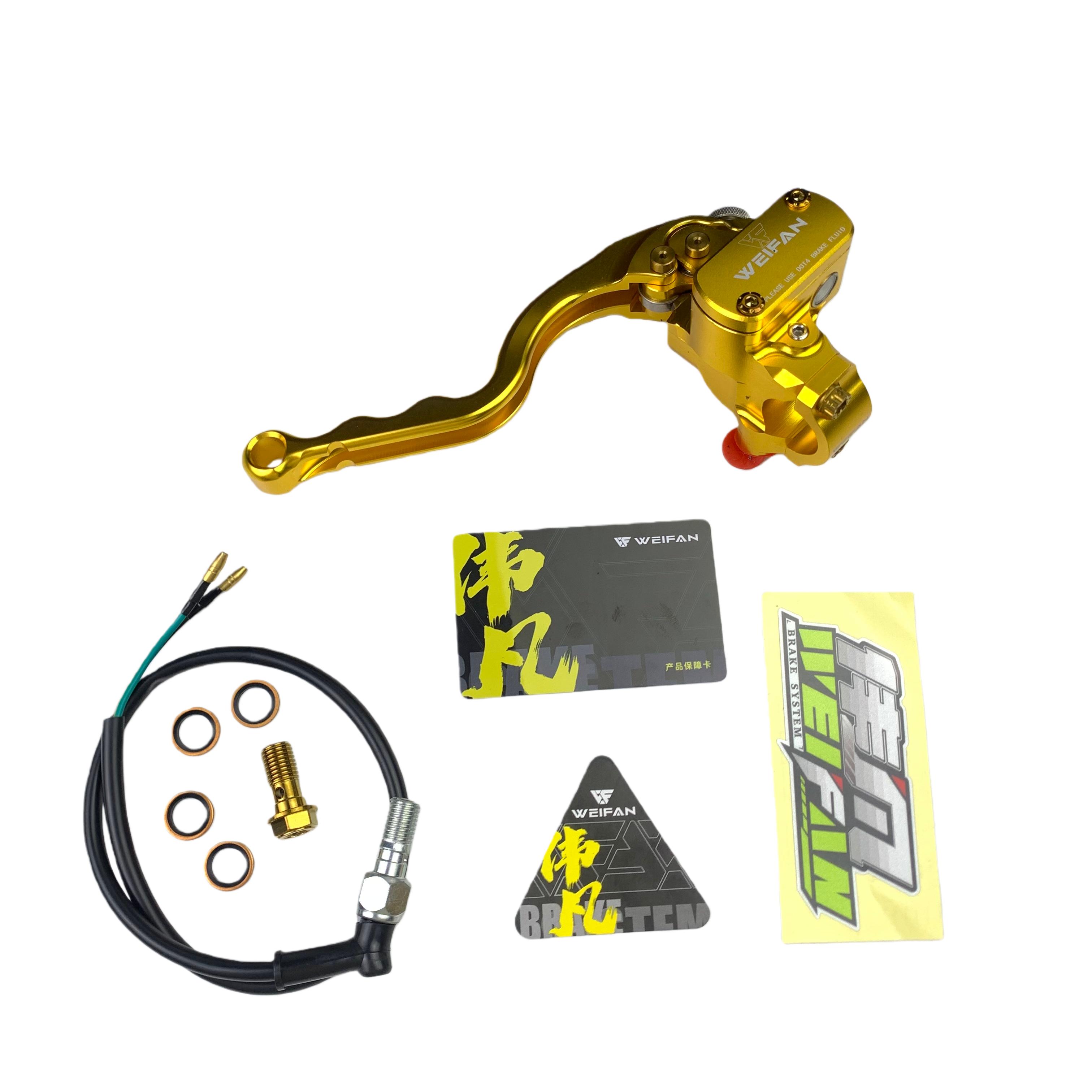 

17.5mm Motorcycle Brake Master Cylinder 22mm Radial Pump Hydraulic Lever Set CNC for Honda Yamaha Kawasaki Gold Left