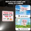 Please place the packaging in the box label 1-piece delivery label made of iron material waterproof and UV resistant