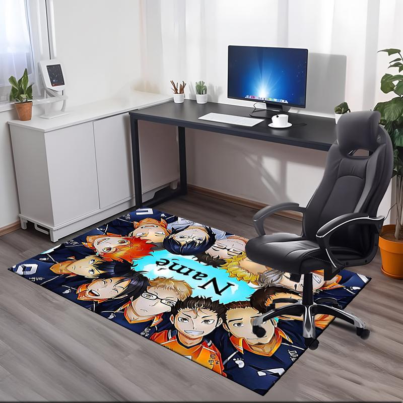 Custom Name Haikyu Printed Carpet, for Office Chair Living Room Bedroom Kitchen Room Decor Gifts.