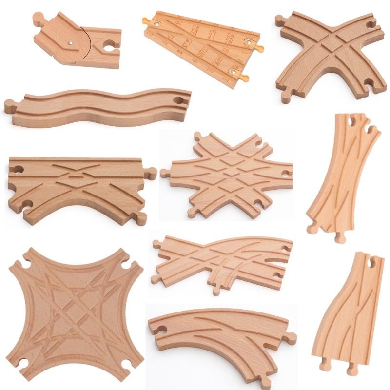 Drewniane Tory Kolejowe Zabawki Tory Kolejowe Akcesoria Łącznik Drogi Kolejowej Drewniany Łącznik Mostu Toru Kolejowego Zabawki