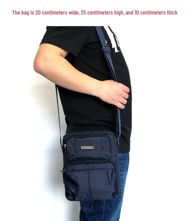 2025 Korean Style Men's Waterproof Oxford Canvas Crossbody Bag - Casual Travel Shoulder Backpack