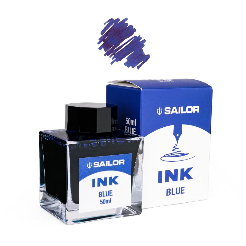 Original Japan SAILOR dye ink non-carbon non-blocking pen black blue black blue universal pen ink 50ml