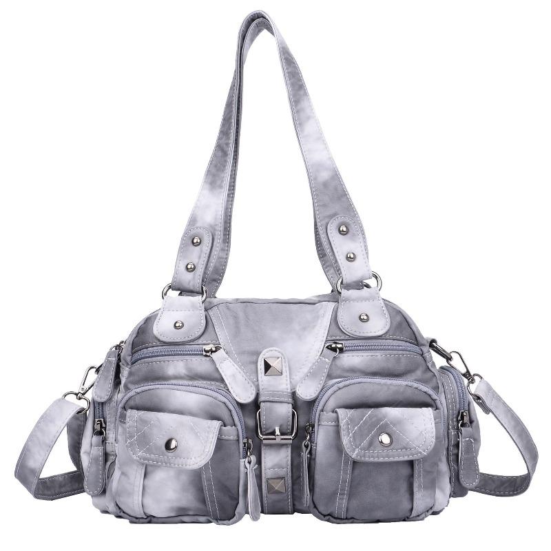 Nuova borsa a mano da donna Yk lavata, borsa a tracolla versatile per il pendolarismo, borsa a tracolla morbida in pelle