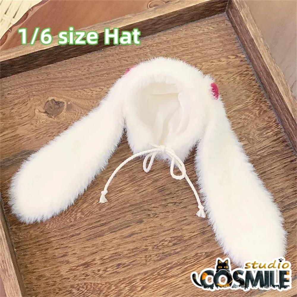 Japanese Lop-eared Rabbits Bunny Cute White Pajamas Hat Dress Skirt Costume 1/6 Size BJD Doll Accessories Doll's Clothes DJ Sep