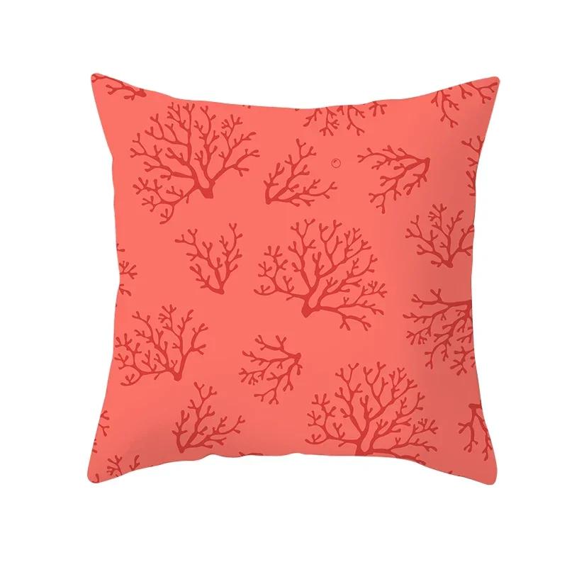 Coral Pillow Case Spring Home Decor Decorative Live Coral Tropical Style Pillow Cushion Cover for Sofa ize Funda Cojin